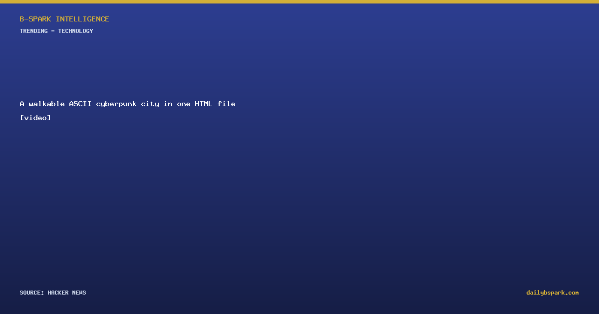 A walkable ASCII cyberpunk city in one HTML file [video]