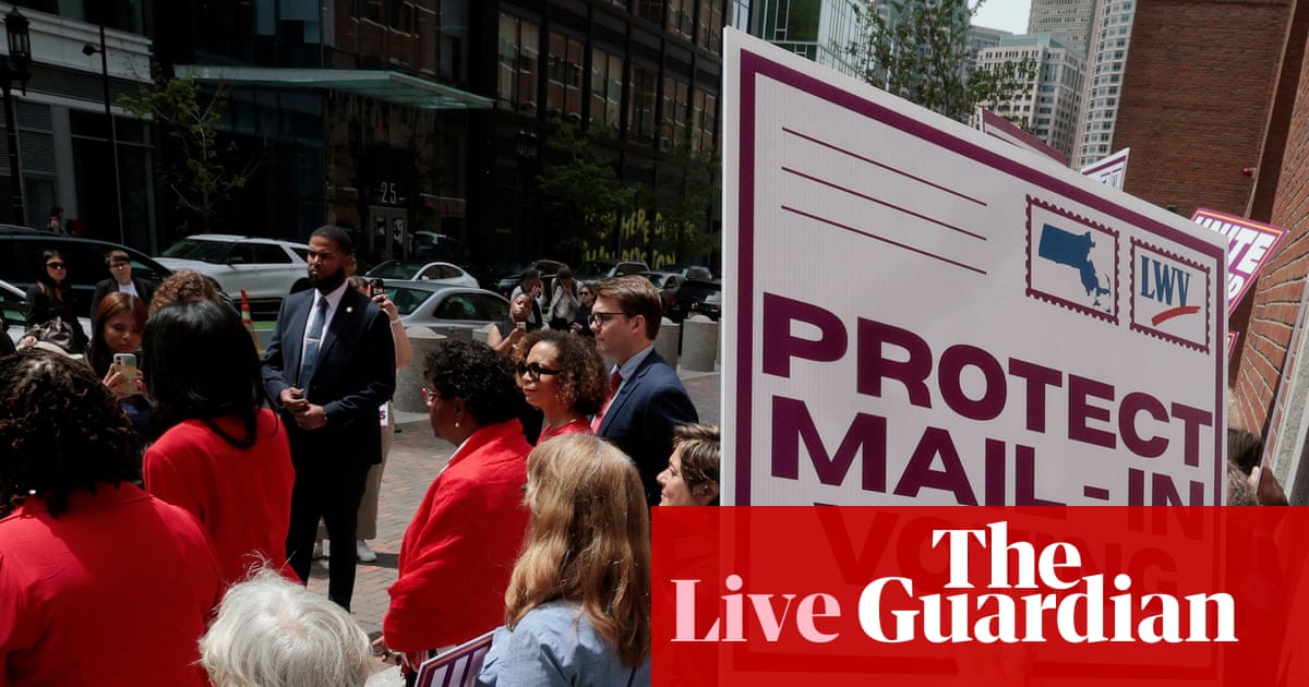 Democratic states sue to block postal service from carrying out Trump’s mail-in voting order – US politics live