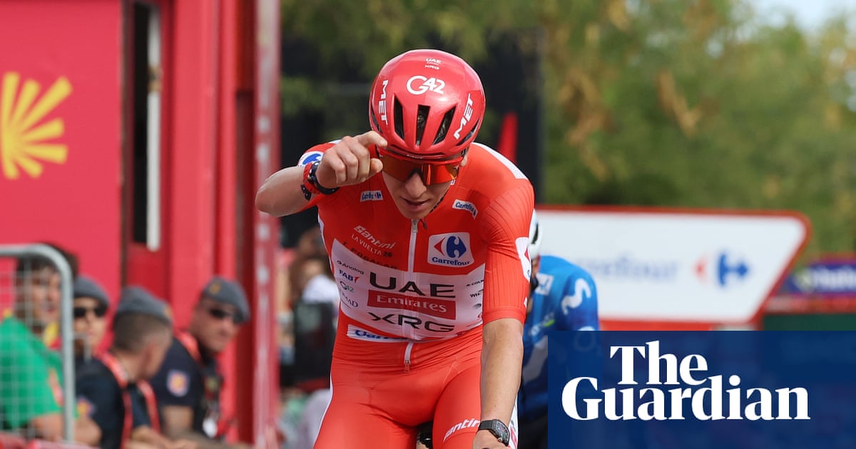 Tadej Pogacar battles back from scare on descent to win stage six of Vuelta a España