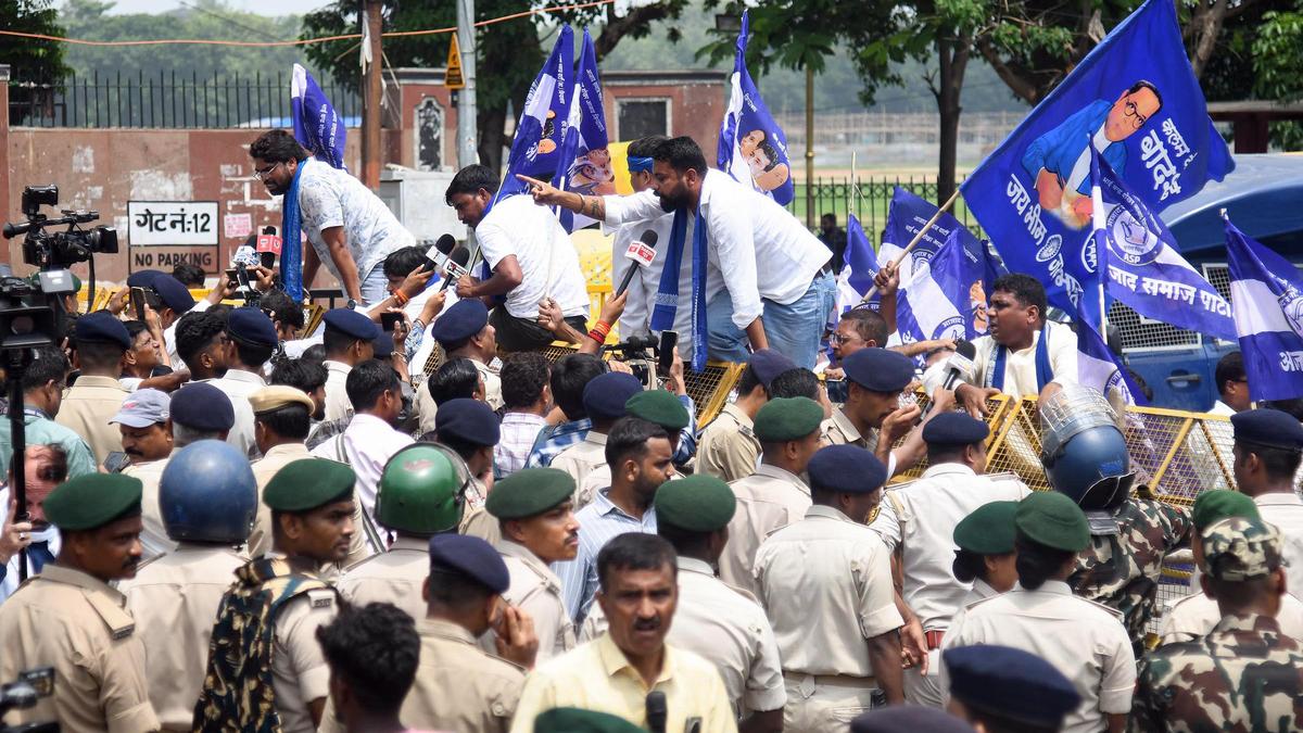 Bhim Army activists clash with police in Patna during protest over job exam irregularities