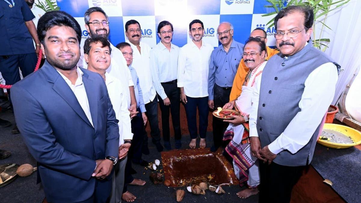 Lokesh lays foundation stone for AIG Hospitals’ ₹2,000-crore project in Visakhapatnam