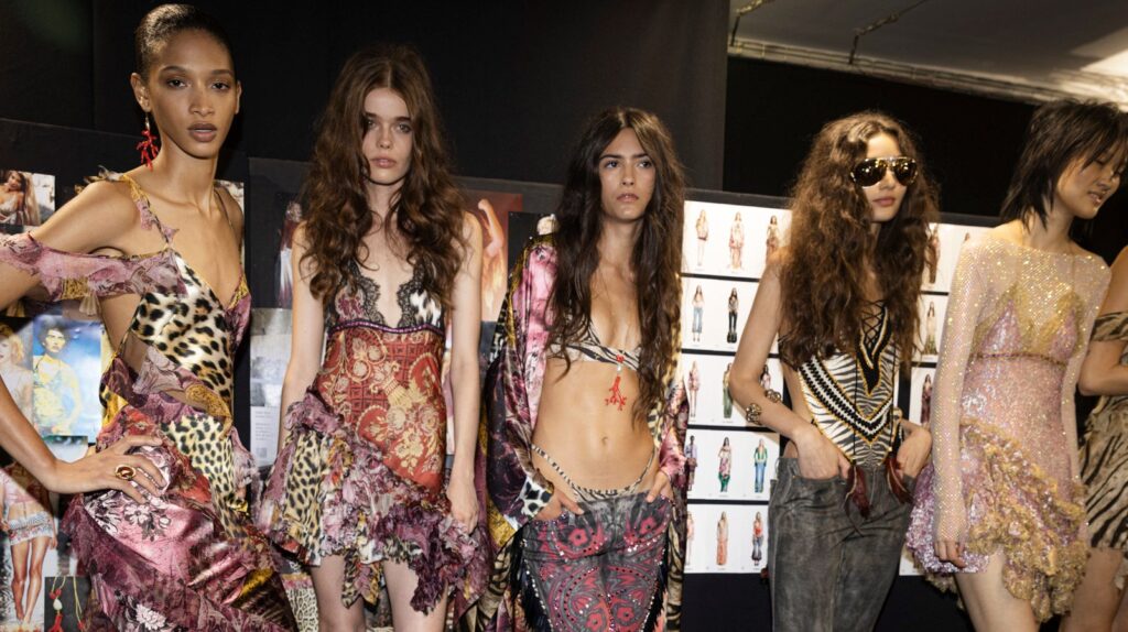 Backstage at Roberto Cavalli Spring 2027 Ready-to-Wear Collection