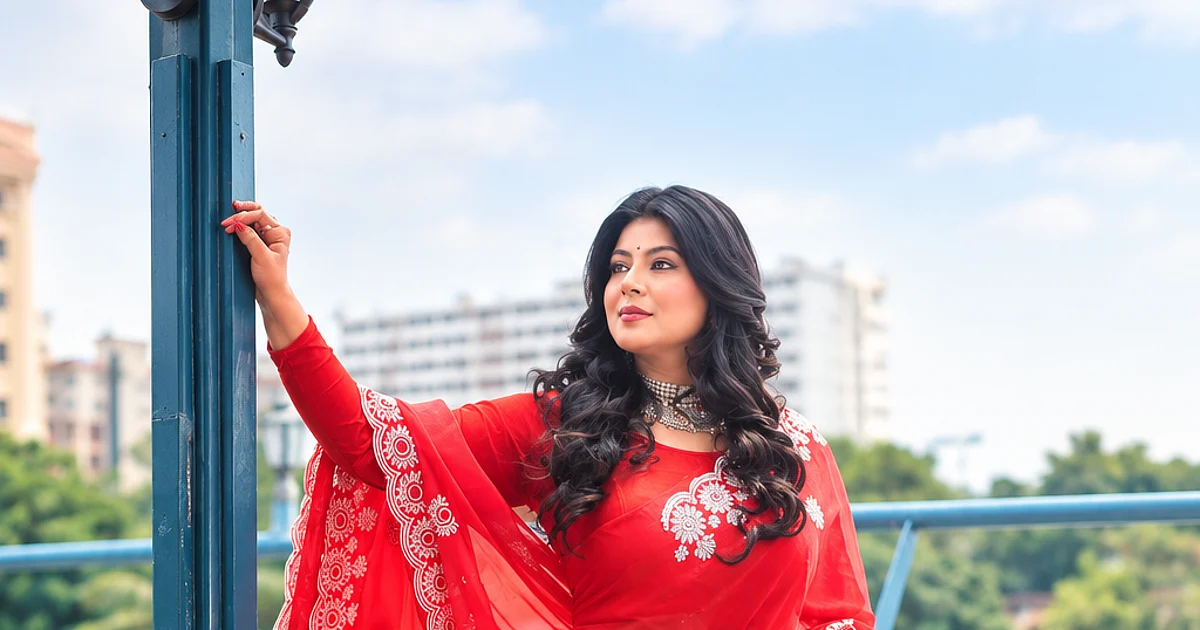 This Kolkata label’s Puja collection has saris in light fabrics with heavy kardana work – IndulgExpress
