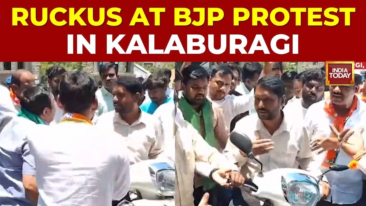 Karnataka BJP Protest Turns Chaotic As Ex-MLA Smashes Biker's Helmet