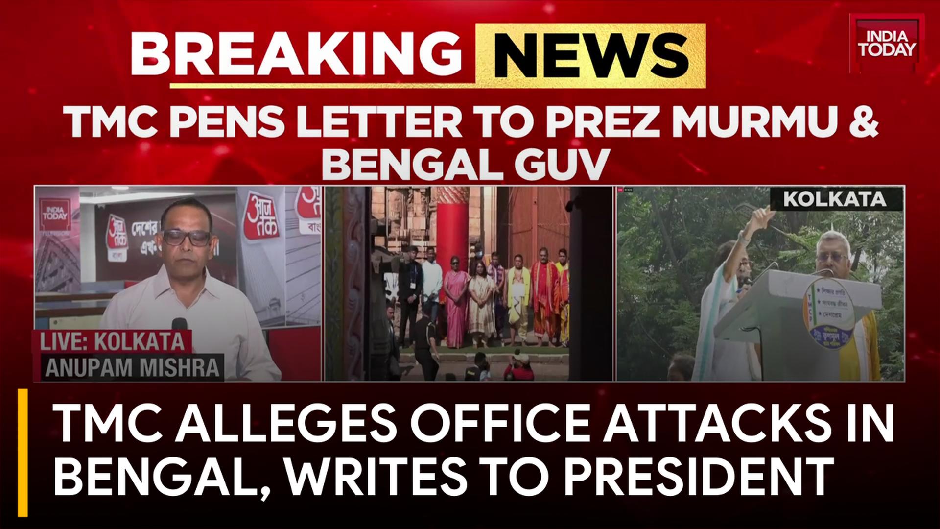 TMC Writes To President And Bengal Governor Over Office Attacks, Cites Law And Order Breakdown