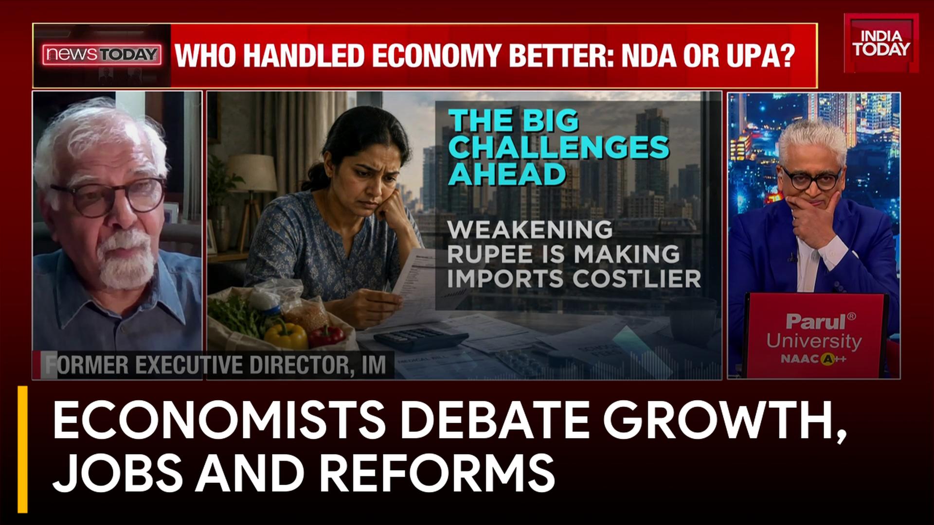 Challenges Facing Economy, Employment Trends And UPA Versus NDA Economic Track Record Debated