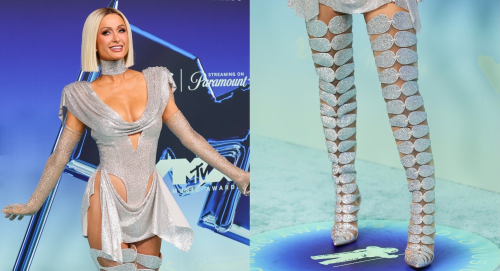 Paris Hilton Brings the Fun to the MTV VMAs 2026 Red Carpet in Crystal-embellished Gladiator Boots