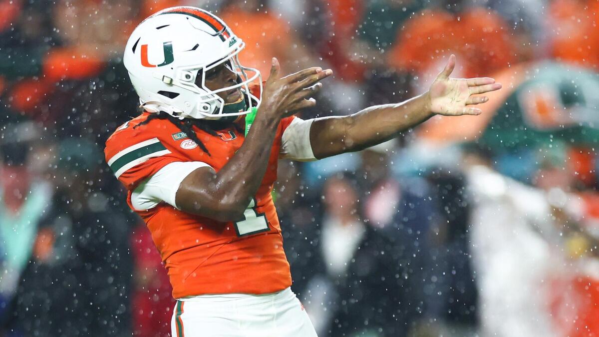 AP Top 25 poll: Miami takes over at No. 1, BYU surges to No. 2 in college football rankings – CBS Sports