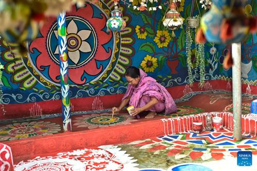 Traditional Alpona folk art practiced in Bangladesh – Global Times
