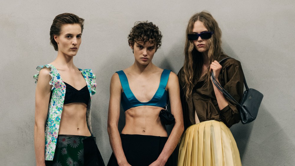 Backstage at Prada Spring 2027 Ready-to-Wear at Milan Fashion Week