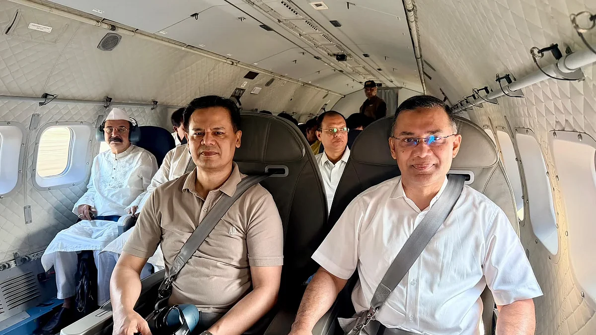PM leaves Dhaka to visit puja mandaps in three divisions